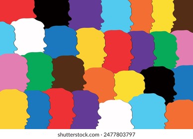 rainbow colorful background with people