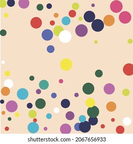 Rainbow Colorful Color Red Orange Background. Dark Pastel Blue Yellow Play Illustration. Purple Turquoise Green Children Indigo Pattern. Kids Pink Circles Polka dots White Multicolor Textile.
