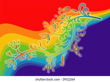 Rainbow colorful Flower