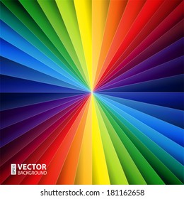 Rainbow colorful folded paper triangles background. RGB EPS 10 vector illustration