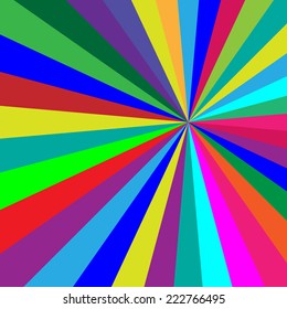 Rainbow colorful folded paper triangles background. 
