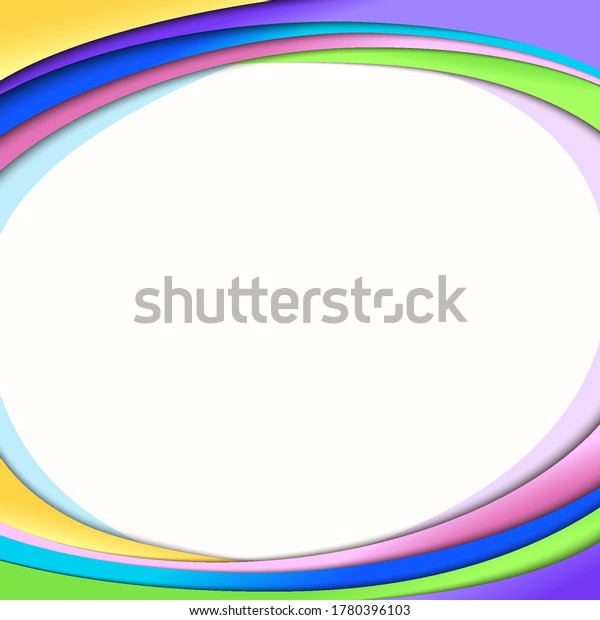 Rainbow Colorful Frame Background Template Stock Vector (Royalty Free