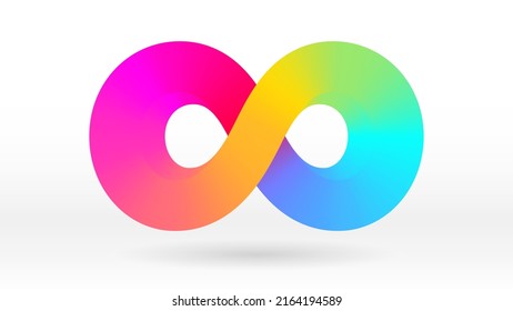 Rainbow colorful gradient infinity loop symbol abstract background