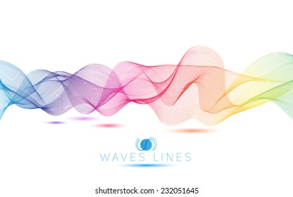 rainbow colorful gradient light waves line bright abstract pattern illustration