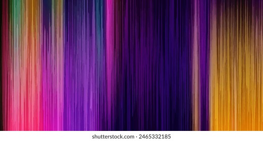 Rainbow colorful gradient vertical stripes. Many random transparent overlapped lines on gradient background. Vector illustration