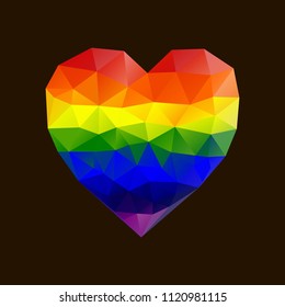 Rainbow colorful heart