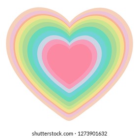 Rainbow colorful heart design vector