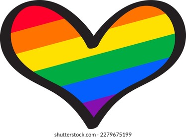Rainbow colorful heart vector icon design