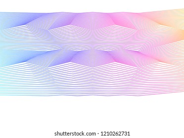 Rainbow colorful. Linear background. Design elements. Poligonal lines. Protective layer for banknotes, certificates template. Vector Vector lines of different thicknesses from thin to thick EPS 10