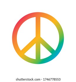 Rainbow Colorful Peace Sign, Peace Sign, Vector Illustration Background