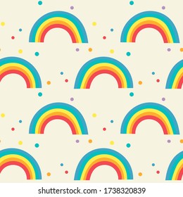 Rainbow colorful seamless pattern. Ideal for background, wallpaper, textile, backdrop, wrapping paper. Pattern design.