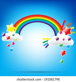 Rainbow and colorful star for decoration