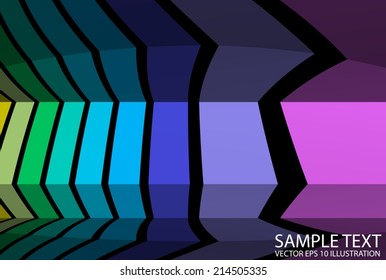 Rainbow colorful techno abstract background illustration - Vector abstract colorful rainbow lined background template
