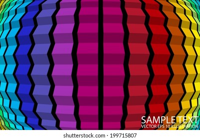 Rainbow colorful techno squared wall background  illustration - Vector coloful abstract background wall template
