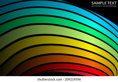 Rainbow colorful vector arcs background illustration - Abstract vector background  rainbow template
