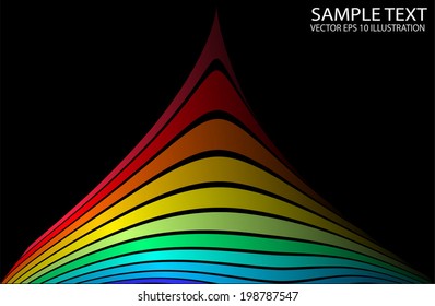 Rainbow colorful vector peak background illustration - Abstract curved peak vector background  template