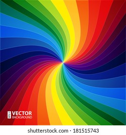 Rainbow colorful warped stripes background. RGB EPS 10 vector illustration