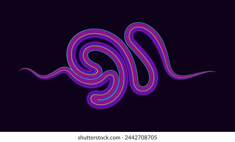 Ilustración de vector de elemento plano de forma de flujo ondulado de color arco iris
