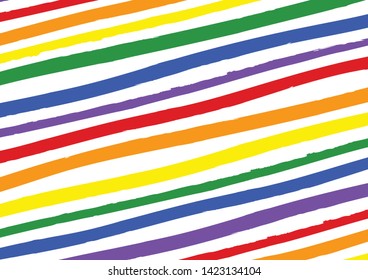 Rainbow colors abstract background. LGBT rainbow colors. Pride concept template. Dry brush vector lines background.