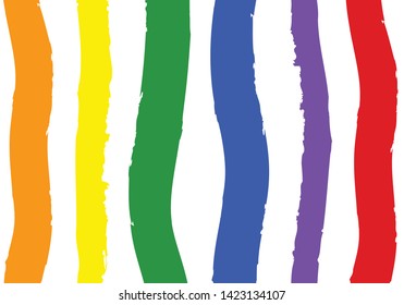 Rainbow colors abstract background. LGBT rainbow colors. Pride concept template. Dry brush vector lines background.