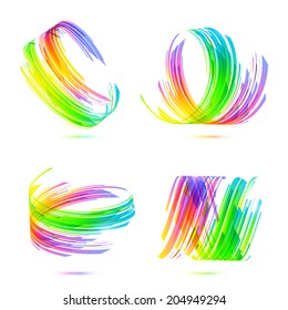 Rainbow colors abstract backgrounds set