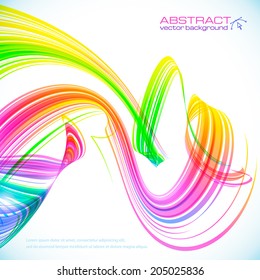 Rainbow colors abstract lines vector background