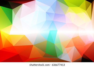 Rainbow colors abstract low poly geometric background