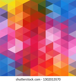 Rainbow colors abstract triangular grid pattern