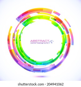 Rainbow colors abstract vector circle frame