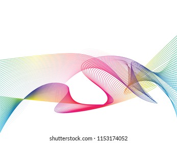 Rainbow colors abstract wave, vector
