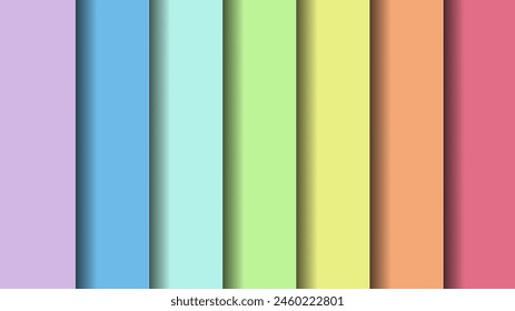 Rainbow colors background. Colorful stripes with shadows. Rainbow paper cutout texture. 