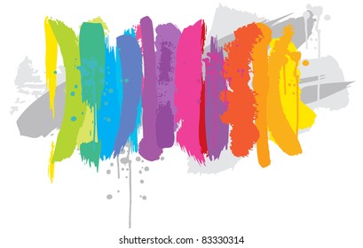 rainbow colors with brushes