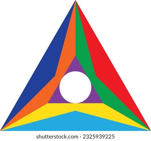 Rainbow colors captured in a triangle