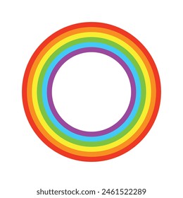 Rainbow colors circles frame logo vector art