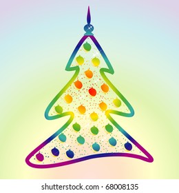 Rainbow colors decorative tree