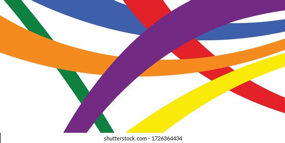 Rainbow colors flag. Red, orange, blue, yellow, purple and green flags. Love is love heart month or happy singles day. Happy Pride day.  Symbol for rainbow, hlbt, lgbt, lhbt, lgbti, lhbtq or lgbtq