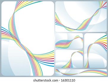 Rainbow colors flowing, Corporate identity template design.