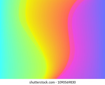 Rainbow colors fluid waves vector abstract background