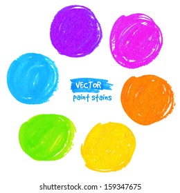 Rainbow colors marker stains vector set