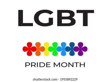 Rainbow colors, Pride month, Greeting card, invitation. Vector Illustration. EPS10