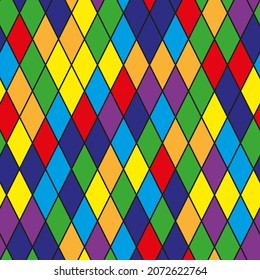 Rainbow colors seamless pattern in stained glass style