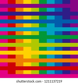Rainbow colors simple cool geometric seamless pattern. Abstract colorful geometry stripe repeatable motif. 

