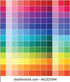 Rainbow colors in square pieces, vector