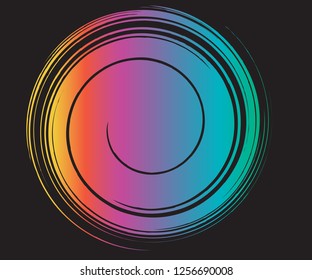 Rainbow Colors Swirl Vector Template. Original Abstract Banner