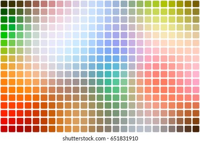 Rainbow colors vector abstract mosaic background with rounded corners square tiles over white