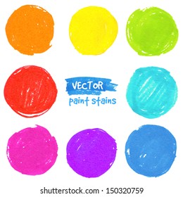 Rainbow colors vector paint stains