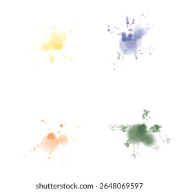 Rainbow colors watercolor paint stains. vector backgrounds set.
