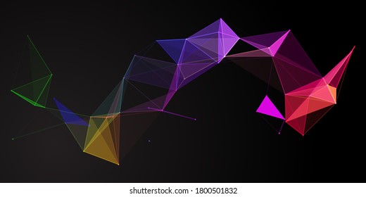 Rainbow coloured abstract low poly banner design