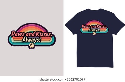 Rainbow coloured tshirt design, unique tshirt for cat lovers