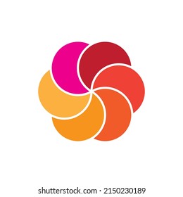 Rainbow colourful circle logo design